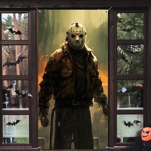Creepy Halloween holiday door cover party decor killer 35 inches movie character
